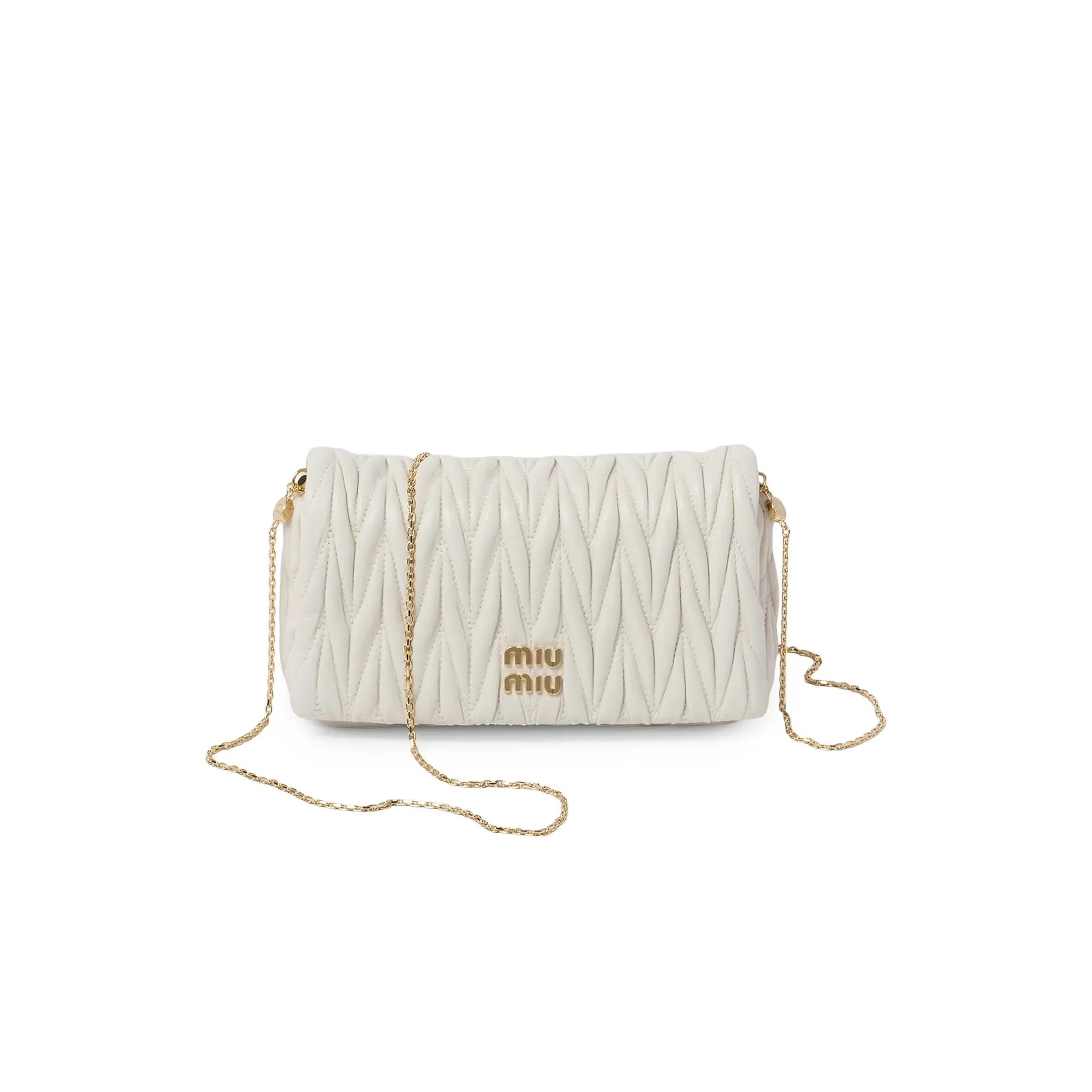 MIU MIU SMALL SOFT LEATHER BAG WITH A QUILTED EFFECT 5BP086 (18*9.5*4cm)